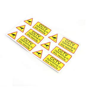 CCTV Warning <b>Sticker</b> 90x30mm Adhesive <b>Yellow</b> Black Text For Vehicle Window Car <b>Stickers</b> - Product Image 2
