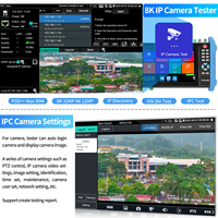 Rsrteng IPC-9800ADHS Pro, Monitor Probador de Cámaras CCTV, 8K IP SFP WiFi POE++, Cable TVI CVI AHD SDI