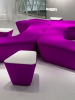 Ensemble de canapés modulaires d'angle en velours chenille, style nordique de luxe, confortable, incurvé, moderne et minimaliste, haute densité, pour bureau, vente en gros