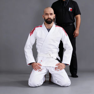 <span class=keywords><strong>Kimono</strong></span> de Jiu-Jitsu en tissu tissé or 480 GSM - <span class=keywords><strong>Kimono</strong></span> de Jiu-Jitsu de qualité supérieure et <span class=keywords><strong>Kimono</strong></span> Gi pour la compétition, col en caoutchouc, broderie personnalisée, conforme à la norme IBJJF - Product Image 2