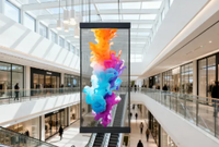 Film LED transparent holographique pour affichage sur façade de bâtiment, écran LED adhésif pour publicité commerciale