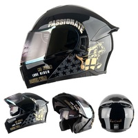 Casque de moto modulaire à visière relevable, double visière, lentille PC anti-rayures, homologué DOT ECE, avec aileron supérieur, casques modulaires