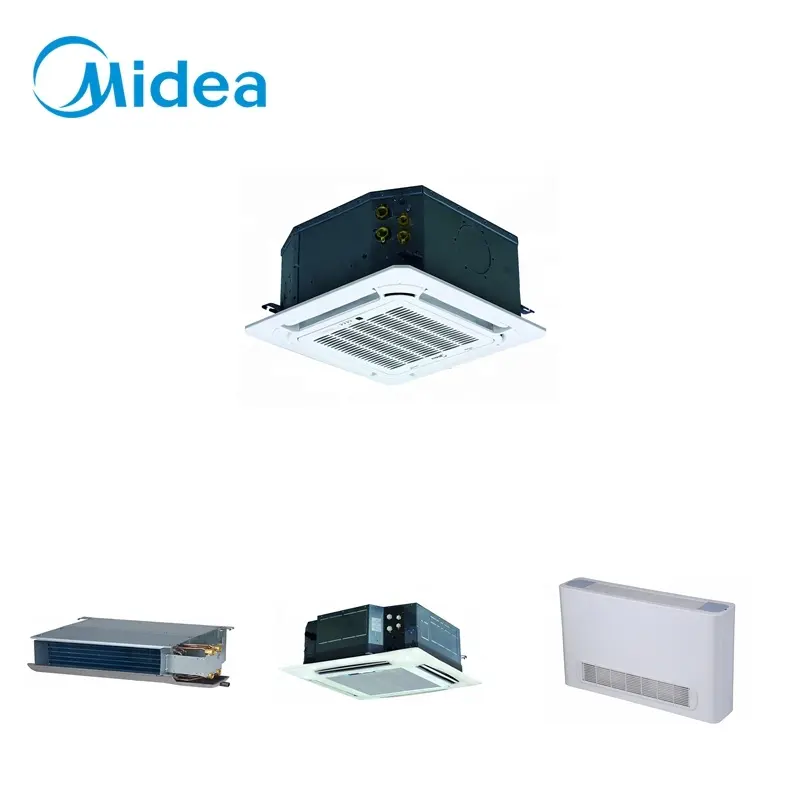 Midea kaynağı taze HAVA GİRİŞİ 500 CFM 4.5kw kompakt dört yönlü kaset kapalı ısıtma ve süper market için soğutma fan coil üniteleri