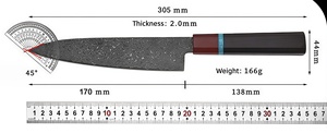 Ensemble de 5 couteaux de cuisine japonais en acier Damas, manche octogonal en bois d'ébène Macassar, couteaux de cuisine affûtés pour chef à domicile et usage quotidien - Product Image 4