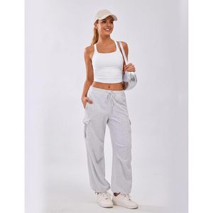 Sujetador deportivo con espalda cruzada blanca para mujer, top de entrenamiento con soporte, cuello cuadrado, para gimnasio y running (M) - Product Image 3