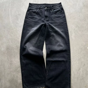 Vaqueros Unisex de Estilo Urbano Hip Hop con Estampado, Corte Recto, Cintura Media, Cierre de Botones, Lavado Vintage, Desgastados y Rotos - Product Image 3