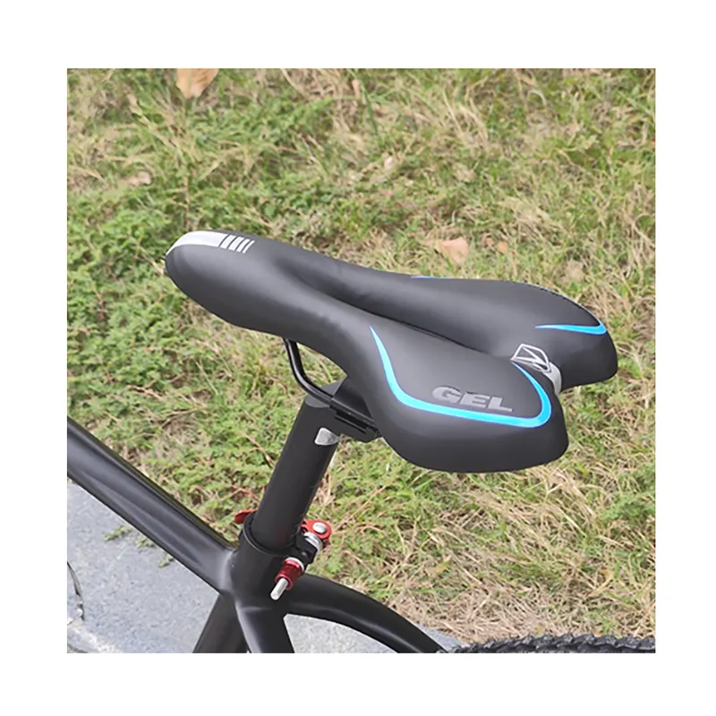 Black Bike Leather Saddle Road Mountain Mtb Gel Bicycle Seat Saddle Cycling Cushion Seat