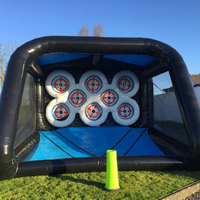 Jeu de tir commercial gonflable en PVC IPS avec cibles LED, interactif pour l'extérieur, idéal pour la location de fêtes et les événements extérieurs