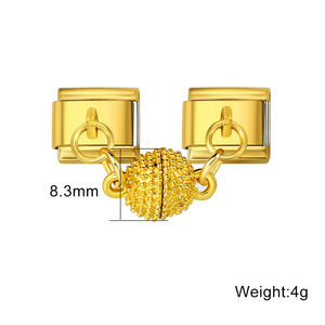 Từ Tình Yêu Hình Trái Tim Đôi Mặt Dây Chuyền Thép Không Gỉ Vòng Đeo Tay Tự Làm Ý Mô-đun Với Miễn Phí Khâu Phụ Kiện - Product Image 5