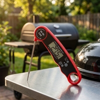Thermomètre numérique étanche à lecture instantanée avec sonde pliable pour viande, four, barbecue, confiserie, cuisson, en acier inoxydable de qualité alimentaire