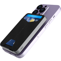 Power Bank Magnetik Nirkabel Multifungsi 20W Pengisian Cepat 5000mAh dengan Tempat Kartu, Charger Ponsel Portabel untuk Perjalanan