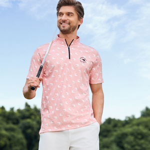 <span class=keywords><strong>Polo</strong></span> à fermeture éclair pour hommes 1/4 <span class=keywords><strong>Polo</strong></span> de golf à manches courtes évacuant l'humidité en plein air - Product Image 3
