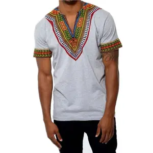 African National Ethnic Wind Printing fashion v collar Short Sleeve Men's Clothing t-shirt