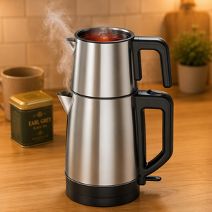 Samovar Eléctrico de Acero Inoxidable de Doble Pared, <span class=keywords><strong>Hervidor</strong></span> de Agua de 0.8L/2L con Apagado Automático y Función para Mantener el Agua Caliente, para el Hogar y la Cocina - Product Image 4
