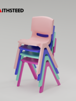 Juego de Mesa y Sillas Redondas Verdes Faithsteed para Jardín de Niños, Escritorio de Actividades de Plástico Resistente para Niños, para Aprendizaje Grupal Preescolar