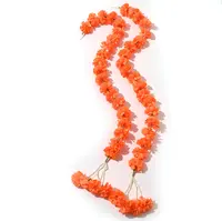 Personalizado 100cm 120cm 150cm amarelo laranja seda artificial marigold casamento flor guirlanda