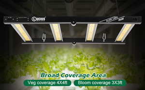 ไฟปลูกต้นไม้ LED 400W 4x4 แบบ 4 บาร์ สเปกตรัมเต็มรูปแบบ ตัวเรือนอะลูมิเนียม สำหรับปลูกในร่ม - Product Image 6