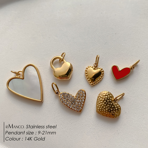 Étanche Dainty Acier Inoxydable 14k Plaqué Or Minuscule Petit Coeur D'<span class=keywords><strong>amour</strong></span> Pendentif Charme Accessoires <span class=keywords><strong>pour</strong></span> DIY Femmes Fabrication de Bijoux - Product Image 2