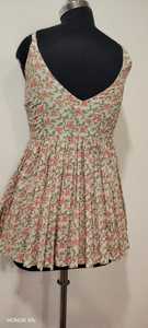 Vestido de Verano con Estampado Floral, Tirantes Finos, Corte en A, Cuello en V, Cintura Imperio Plisada, Largo por Encima de la Rodilla - Product Image 4