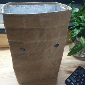 Bolsa térmica de lona encerada para comida, bolsa térmica para entrega de alimentos, logotipo personalizado, nevera para Picnic, almuerzo, playa, nevera - Product Image 6