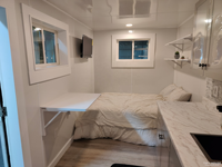 Maisons mobiles en bois préfabriquées de corée, conteneur écologique en bois vert, avec roues, petite maison remorque, design mobile, expédition en chine