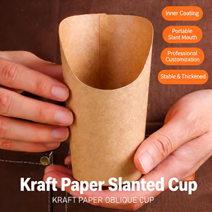 Vaso de Papel Kraft Biodegradable Personalizable para Papas Fritas, Vaso Multifuncional para Aperitivos de Comida Rápida - Product Image 6