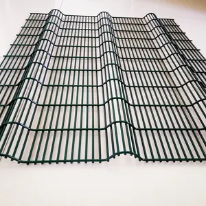 高安全性镀锌358电焊网面板围栏金属铁聚氯乙烯涂层4毫米小花园围栏绿色