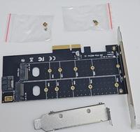 Kartu ekspansi protokol ganda 110mm Pcie ke M.2 Nvme SSD NGFF kartu Riser M-KEY + B-KEY antarmuka ganda stok tinggi warna hitam