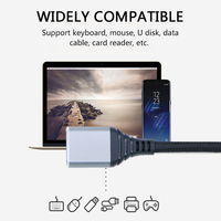 Cable Adaptador OTG 3.0 Tipo-C a USB con Nylon Trenzado para Teléfono Móvil, Computadora, Teclado, Carga y Transferencia de Datos USB Tipo C