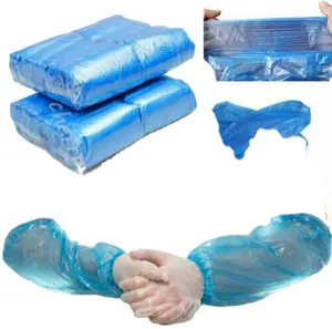 100pk blue disposable LDPE HDPE Sleeve Covers Dust-proof Protective Arms Cover with Elastic Ends