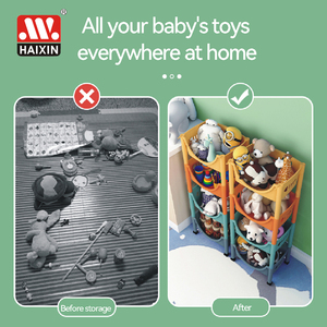 Carrello Portaoggetti Haixin per Casa, Cucina e Soggiorno, Scaffale Multiuso Rimovibile in Plastica con Ruote - Product Image 5