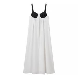 เดรสยาวงานเย็บปะแฟชั่นสำหรับผู้หญิงชุดเดรสลำลองสำหรับผู้หญิงที่หรูหรา2025คลุมพาดหลังแบบไม่มีแขนผูกเชือกสำหรับฤดูร้อน - Product Image 4