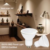 Ampoule LED SMD certifiée 4,9W ERP2.0 220-240V MR16 GU10 Blanc Froid 6500K CCT Alimentation CA ROHS Plastique PC Projecteur d'exposition