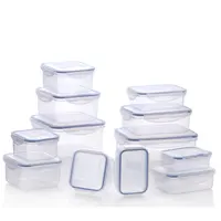 Ensemble de 12 boîtes de conservation rectangulaires en plastique PP sans BPA, compatibles micro-ondes, avec couvercles verrouillables amovibles, moulées par injection