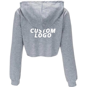Ropa informal personalizada, jerséis de manga larga, sudaderas recortadas <span class=keywords><strong>con</strong></span> capucha, Sudadera <span class=keywords><strong>con</strong></span> capucha para mujer - Product Image 4