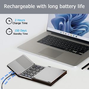 Tastiera Bluetooth <span class=keywords><strong>Mini</strong></span> Pieghevole Ultra Sottile Portatile per 3 Dispositivi <span class=keywords><strong>iPad</strong></span> iPhone Windows - Product Image 5