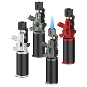 Bán buôn biểu tượng tùy chỉnh bơm lại Windproof thịt nướng nhà bếp ngoài trời hình dạng súng butan <span class=keywords><strong>Torch</strong></span> nhẹ hơn - Product Image 1