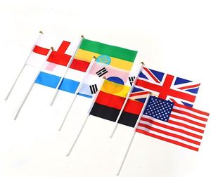 X104-1 Custom Polyester <b>Small</b> Hand Held Flag With Sublimation Printing 10 Inches Double Sided Waving Hand Flags With Logo Custom - Product Image 3