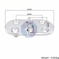 Charnière de porte ovale en acier inoxydable 316 - Résistante à l'eau salée, conception pliable robuste pour armoires de yacht et applications extérieures