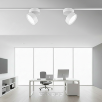 Spot LED sur rail en aluminium pliable avec culot GU10, design moderne, angle de faisceau réglable, contrôle intelligent via Zigbee/Tuya/DALI