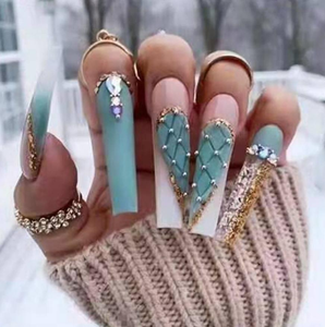 <span class=keywords><strong>Uñas</strong></span> Postizas Francesas Cortas Cuadradas, Metálicas 3D, <span class=keywords><strong>Rosa</strong></span> Nude <span class=keywords><strong>Mate</strong></span>, <span class=keywords><strong>Uñas</strong></span> de ABS a Presión, Venta al Por Mayor, Disponibles en Stock para Tiendas de Belleza - Product Image 4