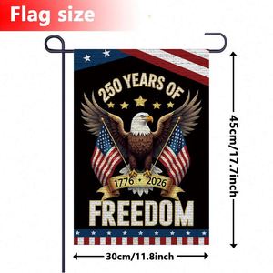 Low Price Amazo Hot Sell Weather Resistant Polyester Cloth Digital Printing 12x18 Double Sided Pennant 250th Birthday <b>Garden</b> - Product Image 2