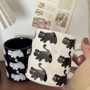 Perfect Quality Small Cat Pattern <b>Ceramic</b> <b>Mug</b> Wave Shaped Design Large Capacity Milk <b>Mug</b> Eco-friendly Dishwasher Microwave Safe - Product Image 2