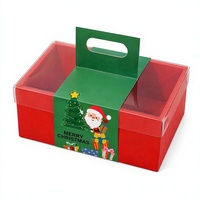 Boîte de Noël personnalisée avec poignée de transport pour emballage festif de gâteaux