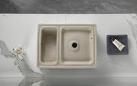 Vente en gros, lavabo multifonctionnel avec fonction de lavage, plus pratique, lavabo en céramique artistique pour salle de bain, robinet, évier de salle de bain