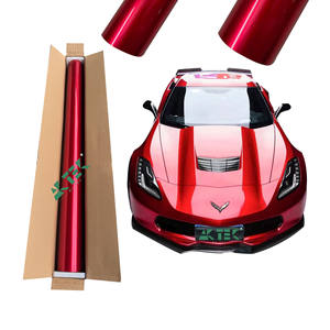 Vinilo para Envolver Autos Rojo Metálico Brillante PET, Rollo <span class=keywords><strong>de</strong></span> Vinilo para Envolver Autos con Cambio <span class=keywords><strong>de</strong></span> Color Rojo PPF, Envío Rápido - Product Image 1