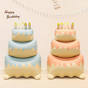 <span class=keywords><strong>Feiyue</strong></span> inストックマット漫画スタンディングベースマジックケーキバルーン3層ケーキホイルバルーン赤ちゃんの誕生日パーティーデコレーション用 - Product Image 1