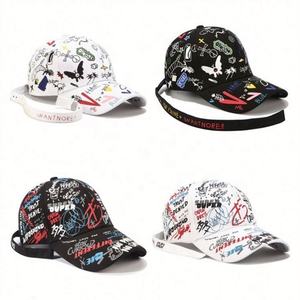 Graffiti casquette de Baseball hommes et femmes mode longue sangle casquette été impression Hip Hop casquette en gros - Product Image 1