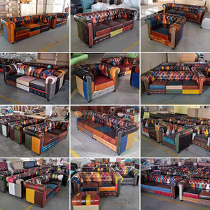 Divano di Lusso Vintage Industriale Retrò Stile Aviatore per Bar Sigari, Pub, Club, Studio, Concessionaria Auto, Lounge, Arredamento Speakeasy - Product Image 1