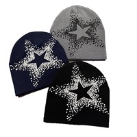 Gorro de invierno sin puño personalizado al por mayor, tejido jacquard, forrado de satén, para hombres, mujeres y adultos